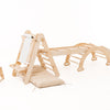 Ensemble d'Escalade Montessori 6en1 : Échelle Triangulaire + Arche/Rocker + Toboggan/Rampe + Filet + Coussin + Ajout Artistique