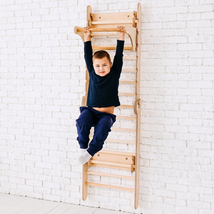 Wooden Swedish Wall / Climbing ladder for Children + Swing Set