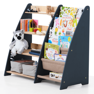 Étagère Montessori 2en1 pour livres et jouets pour les tout-petits