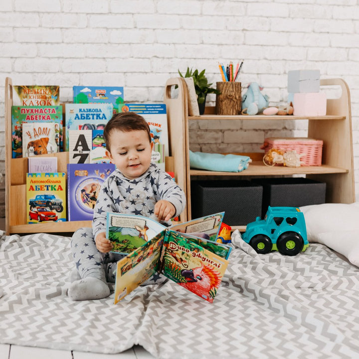 3in1 Montessori Shelves Set: Bookshelf + Toy Shelf + Lego sorter | | Goodevas CA