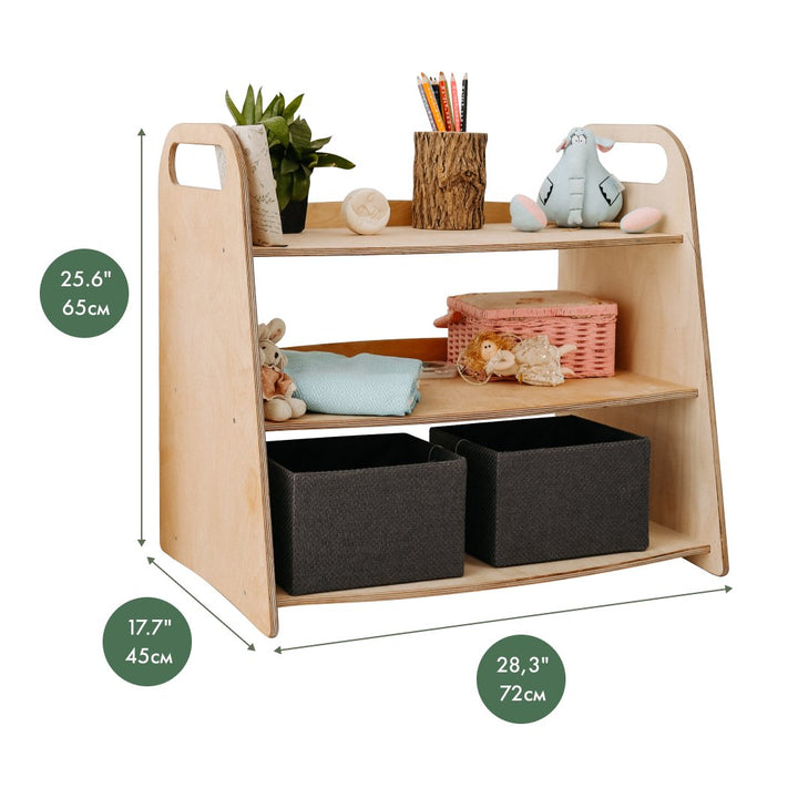 3in1 Montessori Shelves Set: Bookshelf + Toy Shelf + Lego sorter | | Goodevas CA