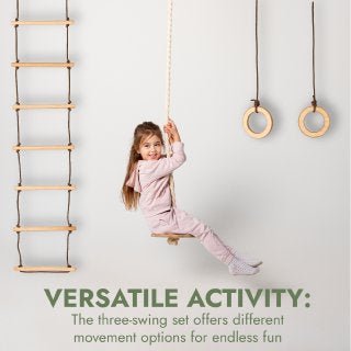 3in1 Swings Set: Rope Ladder + Gymnastic Rings + Disc Rope Swing | | Goodevas CA