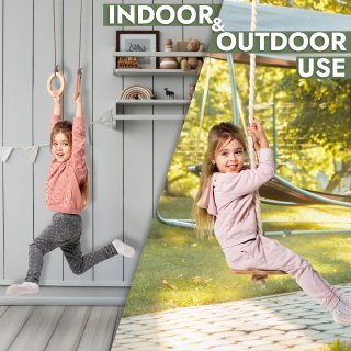 3in1 Swings Set: Rope Ladder + Gymnastic Rings + Disc Rope Swing | | Goodevas CA