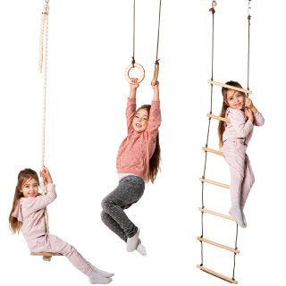 3in1 Swings Set: Rope Ladder + Gymnastic Rings + Disc Rope Swing | | Goodevas CA
