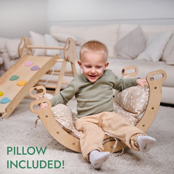 4in1 Montessori Climbing Set: Pikler Triangle, Arch, Slide Board, and Cushion for Toddlers (1–3 Years) | | Goodevas CA