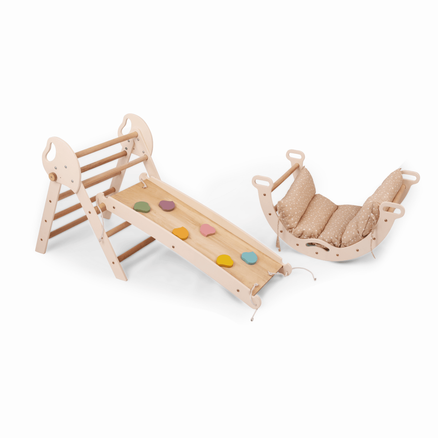 4in1 Montessori Climbing Set: Pikler Triangle, Arch, Slide Board, and Cushion for Toddlers (1–3 Years) | | Goodevas CA