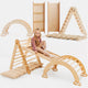 4in1 Montessori Climbing Set: Triangle Ladder + Climbing Arch + Slide Board + Cushion Beige