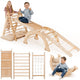 5in1 Montessori Climbing Frame Set: Triangle Ladder + Arch/Rocker + Slide Board/Ramp + Netting rope + Cushion