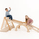 Ensemble d'Escalade Montessori 5en1 : Échelle Triangulaire + Arche d'Escalade + Toboggan + Filet d'Escalade + Coussin