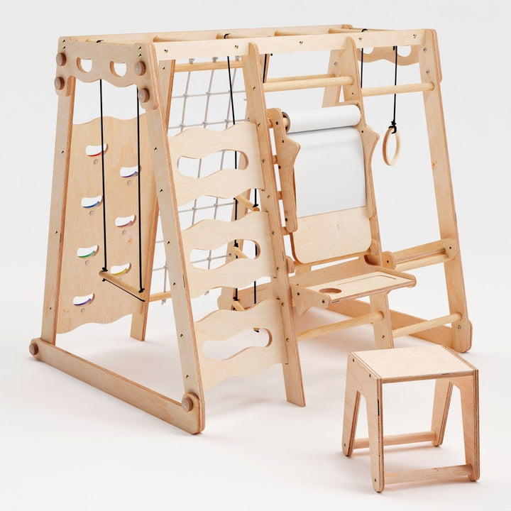 6in1 Indoor Jungle Gym for Toddler: Playground + Swings Set + Slide Board + Rope + Stairs | | Goodevas