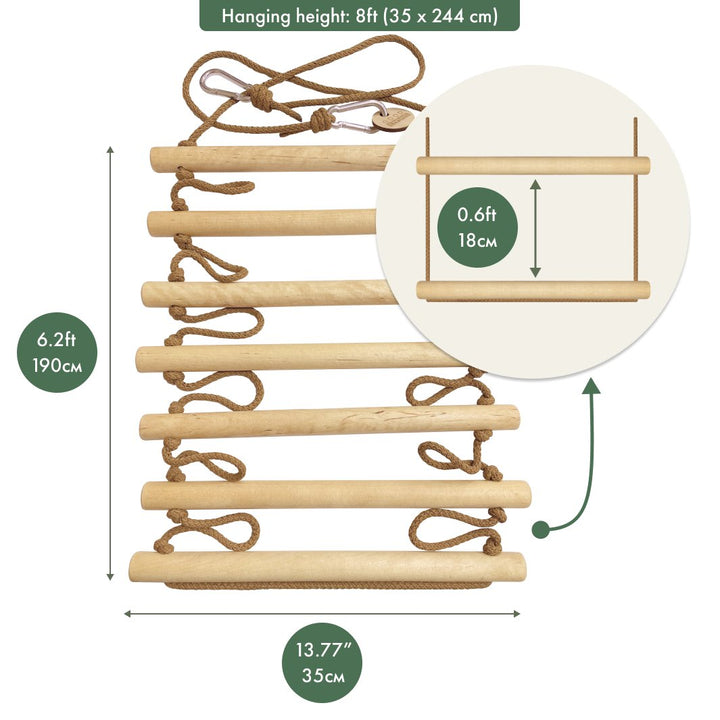 Climbing rope ladder for kids 3 - 9 y.o. | Single Swing | Goodevas