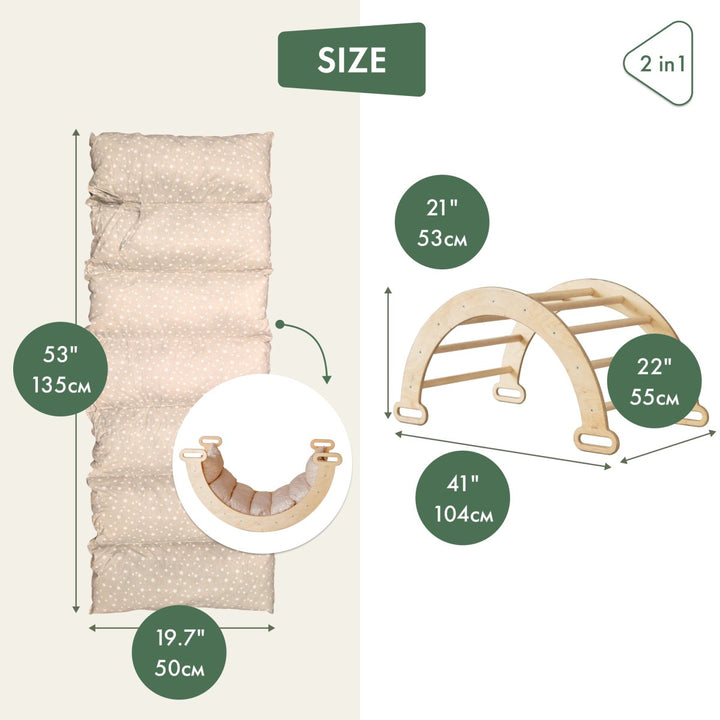 Cushion for Climbing Arch & Rocker Balance – Beige (Cushion Only) | Climbing Accessories | Goodevas