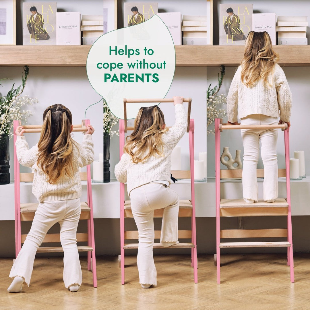 Helper Tower: A Multi - functional Foldable Step Stool for Kids - Pink | | Goodevas