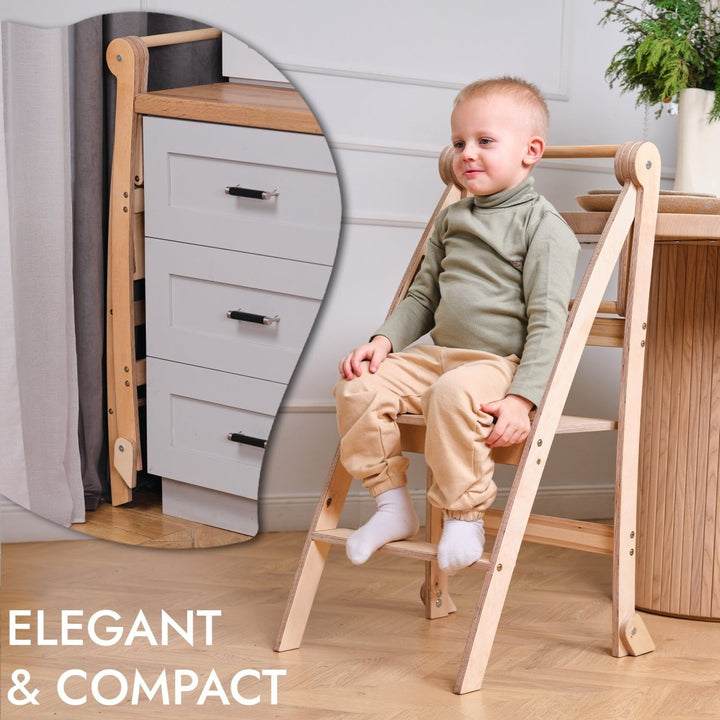 Learning Tower: Foldable Step Stool for Toddlers - Beige | | Goodevas