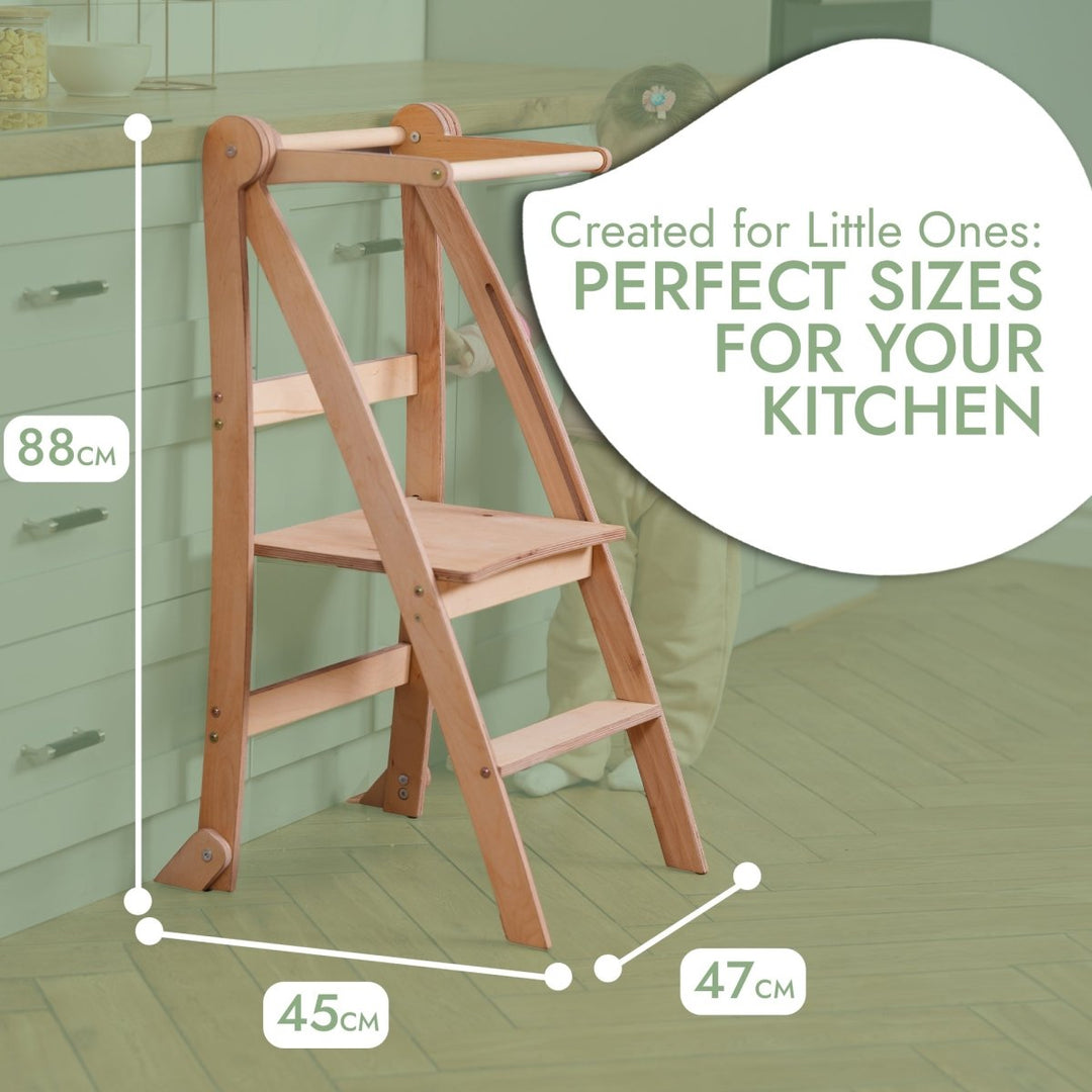 Learning Tower: Foldable Step Stool for Toddlers - Beige | | Goodevas