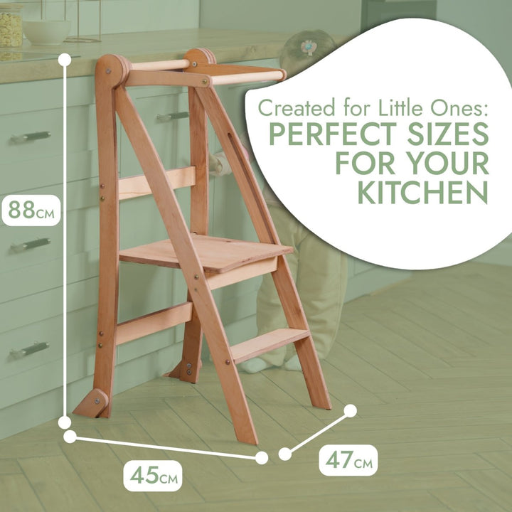 Learning Tower: Foldable Step Stool for Toddlers - Beige | | Goodevas