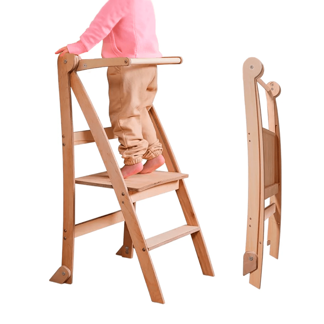 Learning Tower: Foldable Step Stool for Toddlers - Beige | | Goodevas