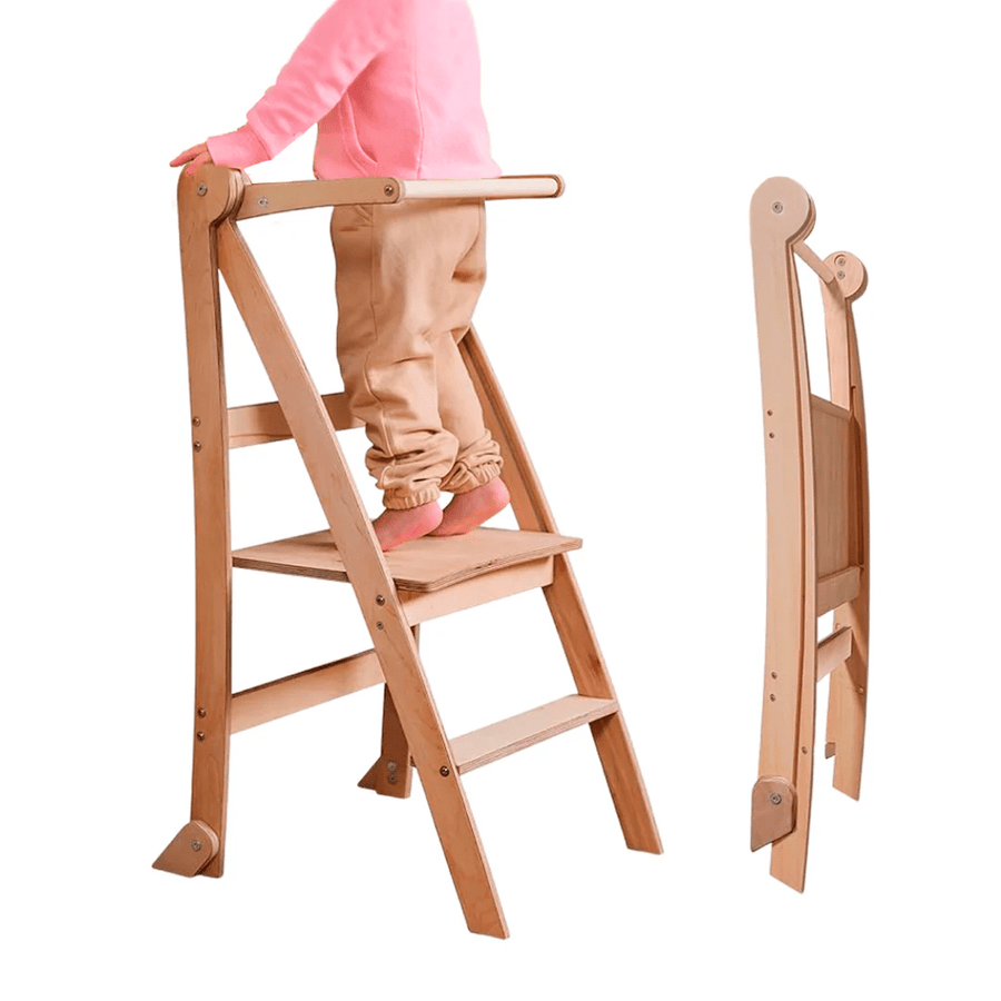 Learning Tower: Foldable Step Stool for Toddlers - Beige | | Goodevas