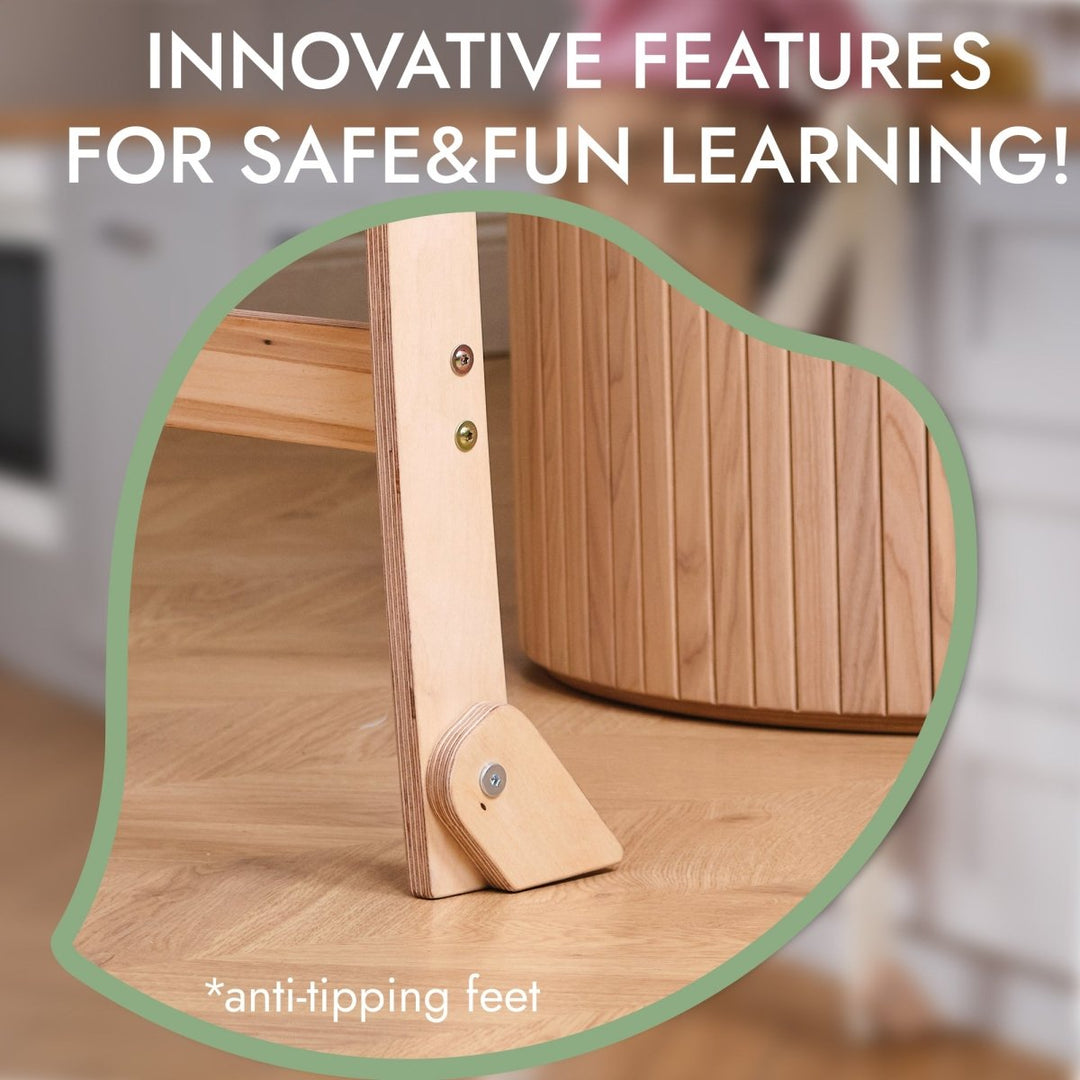 Learning Tower: Foldable Step Stool for Toddlers - Beige | | Goodevas
