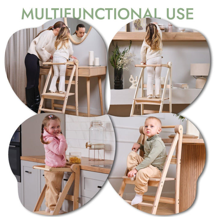 Learning Tower: Foldable Step Stool for Toddlers - Beige | | Goodevas