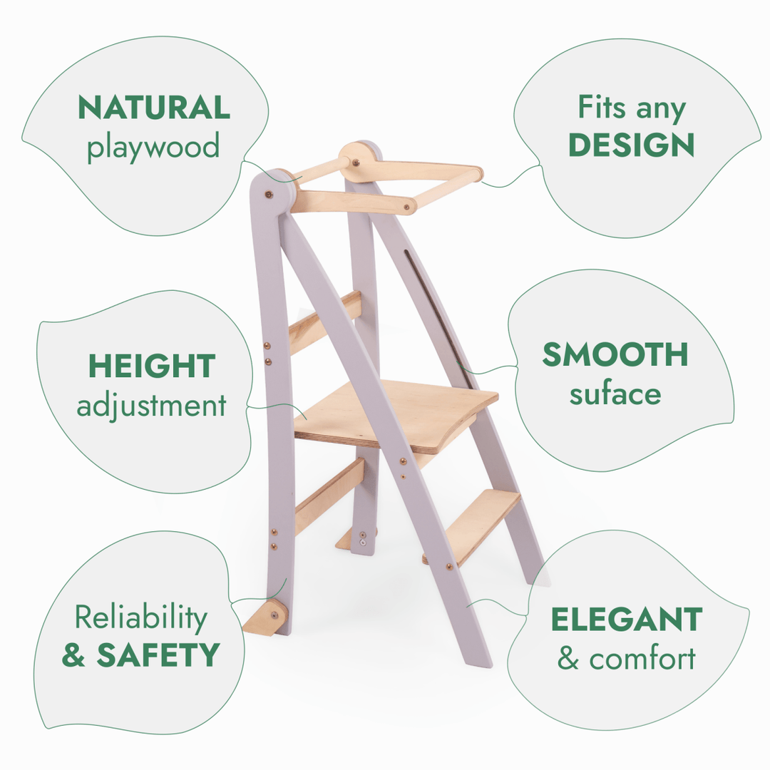 Learning Tower: Foldable Step Stool for Toddlers - Gray | | Goodevas