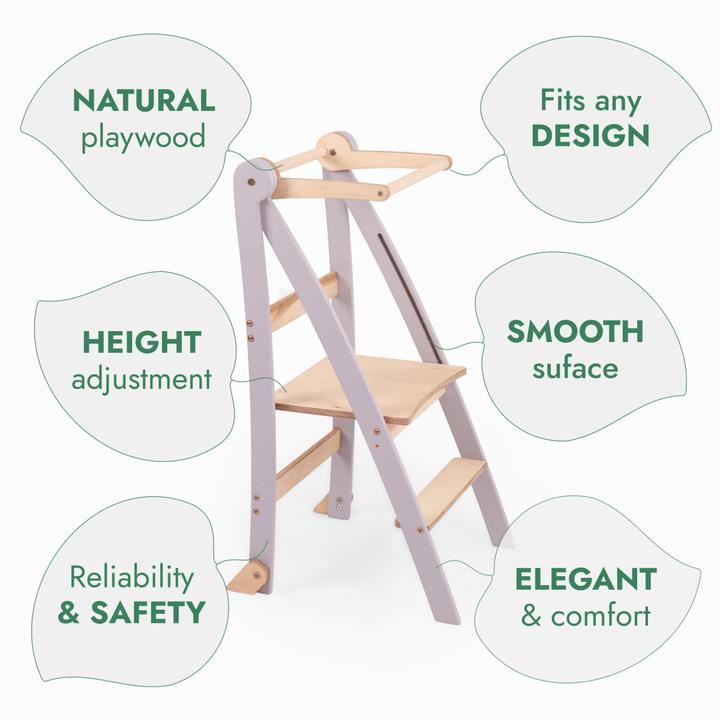 Learning Tower: Foldable Step Stool for Toddlers - Gray | | Goodevas