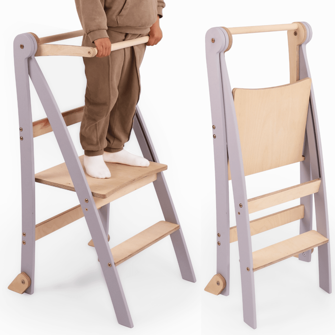 Learning Tower: Foldable Step Stool for Toddlers - Gray | | Goodevas