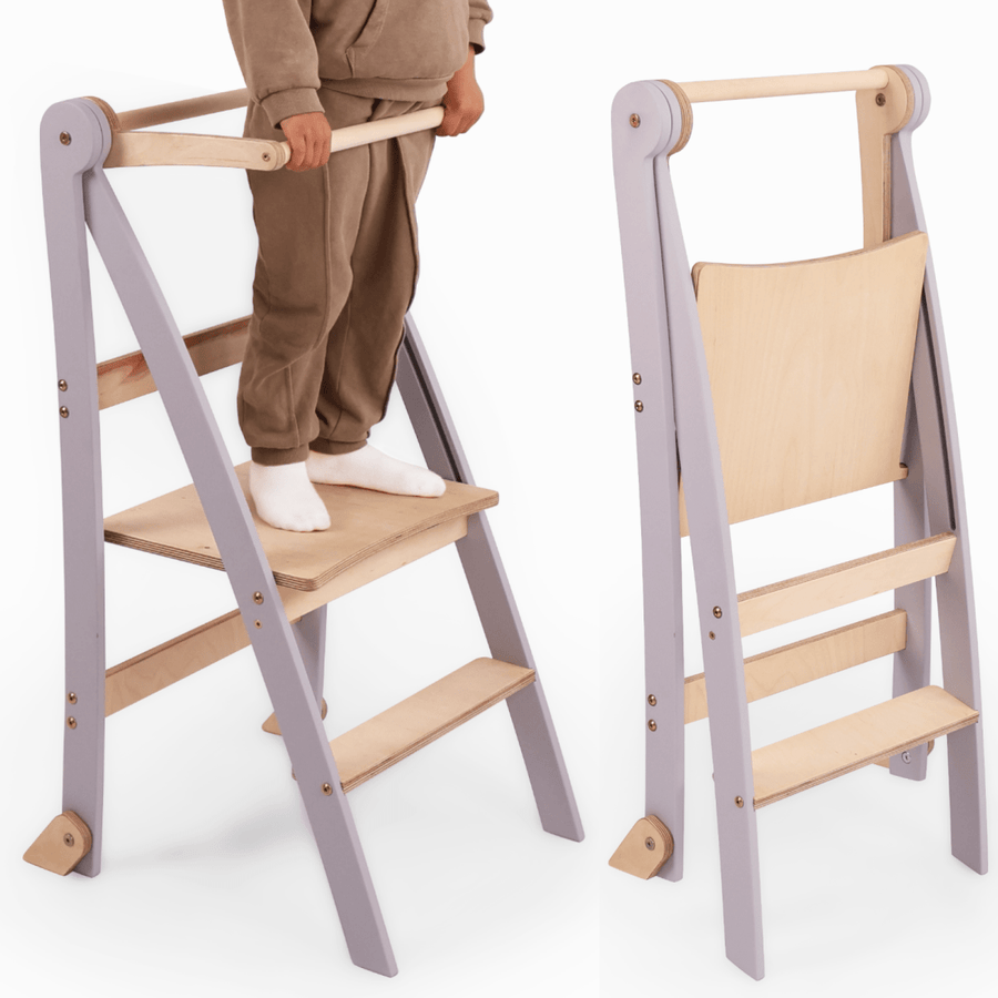 Learning Tower: Foldable Step Stool for Toddlers - Gray | | Goodevas