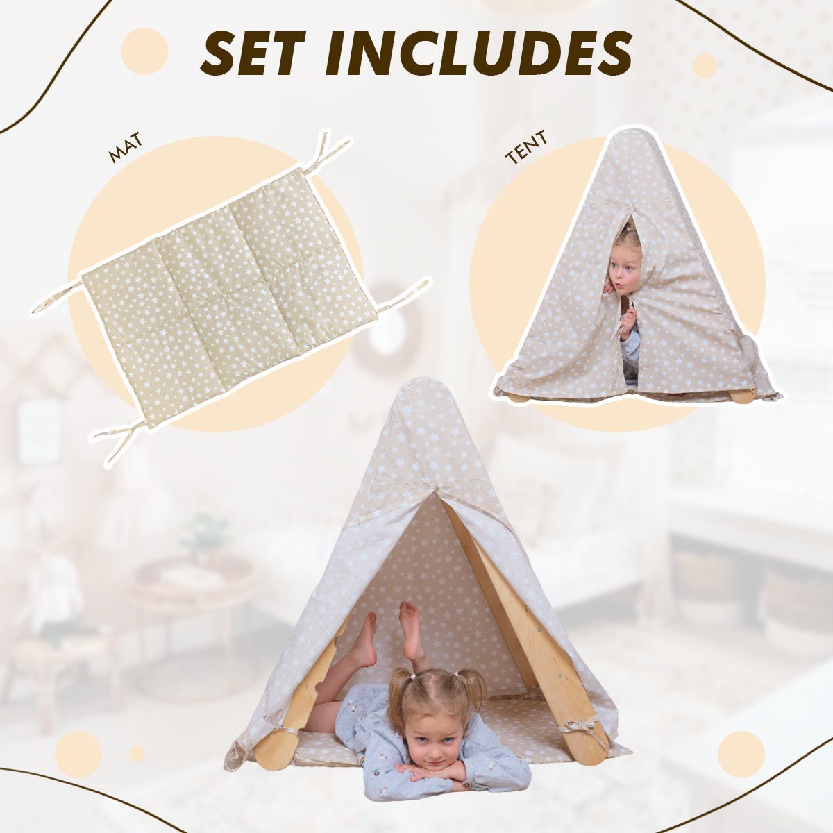 Play Tent Cover with Mat for Climbing Triangle Ladder | Climbing Accessories | Goodevas