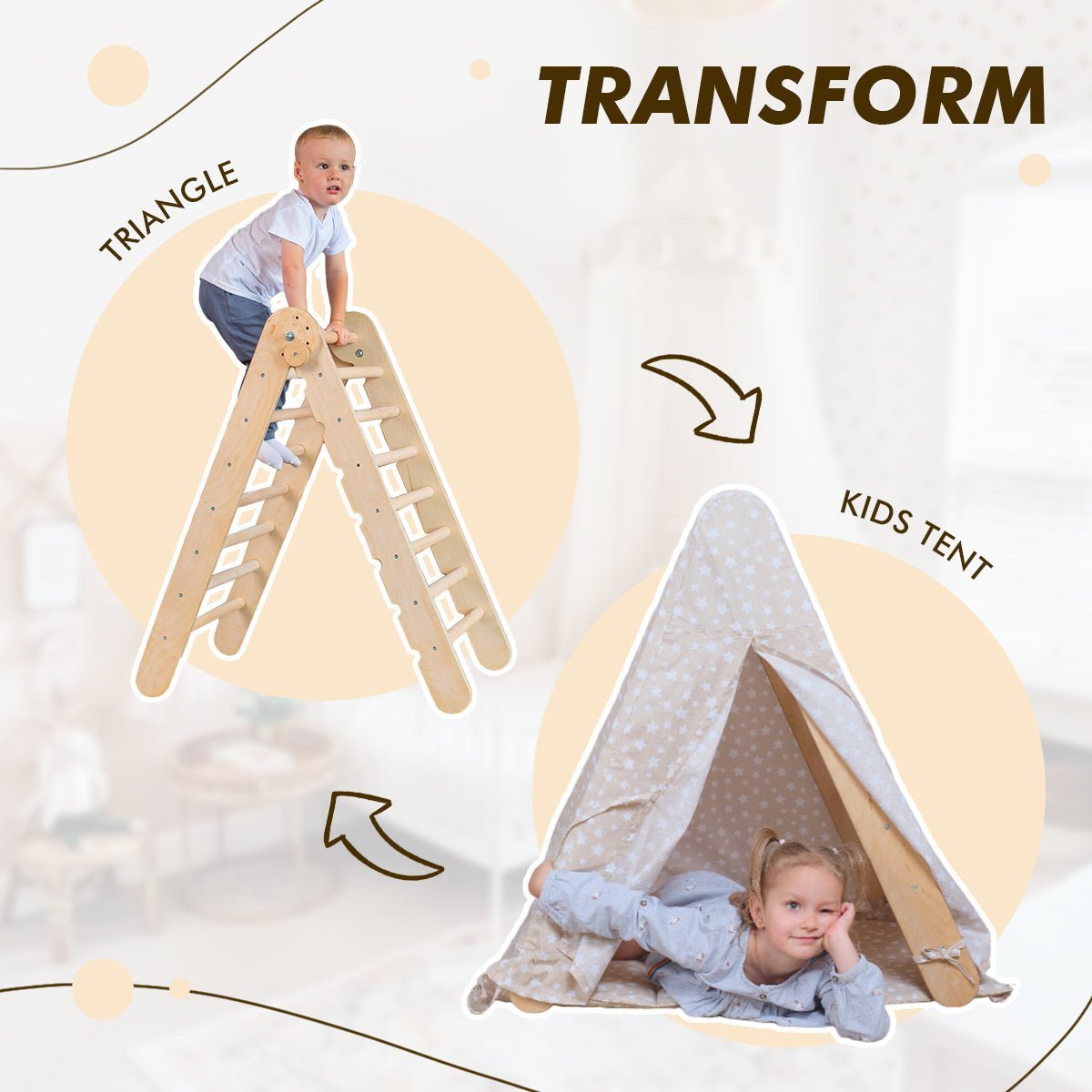 Play Tent Cover with Mat for Climbing Triangle Ladder | Climbing Accessories | Goodevas