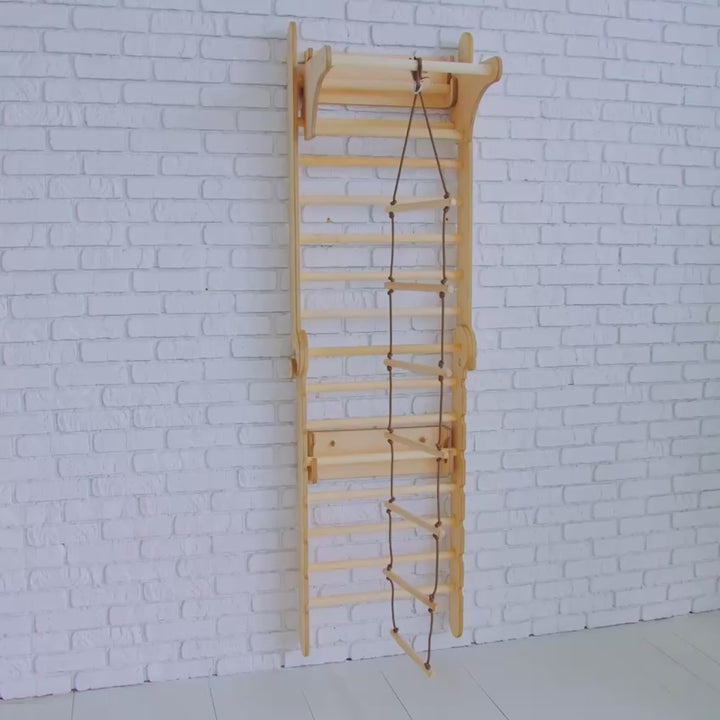 Wooden Swedish Wall / Climbing ladder for Children + Swing Set