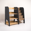 Wooden Montessori Shelves for Toddler 2in1: Bookshelf & Toy Shelving