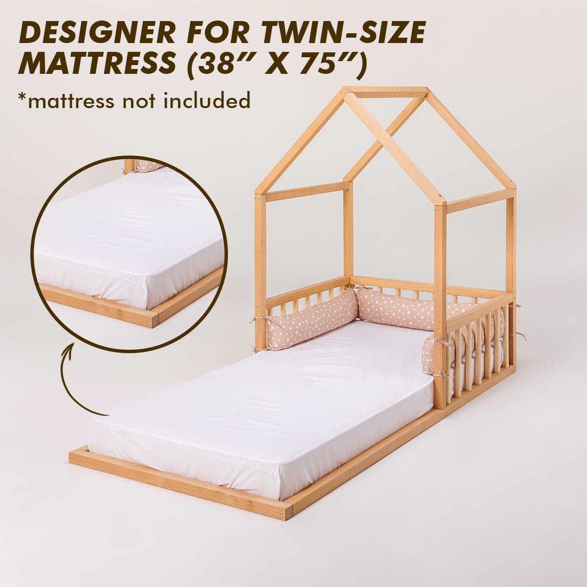 Small House Bed For Kids and Toddlers from 2 y.o. (US Twin - Size) | Beds | Goodevas