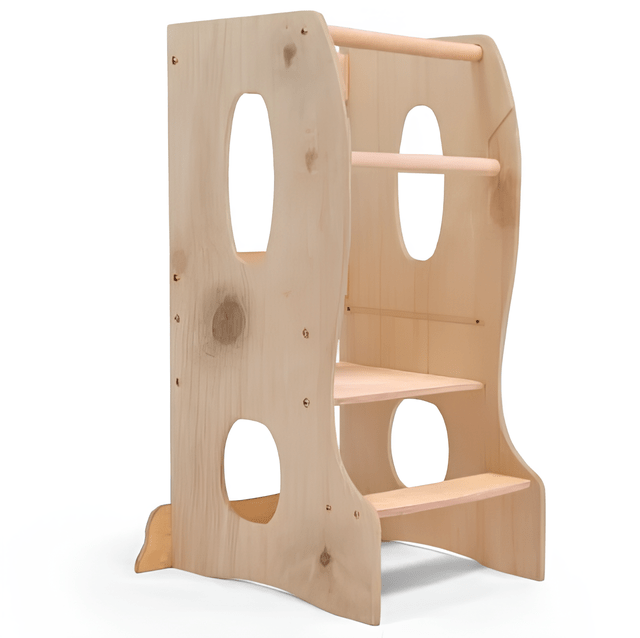 Stable Montessori Learning Tower: Wooden Growing Chair - Beige | | Goodevas