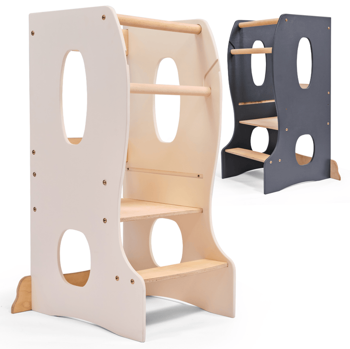 Stable Montessori Learning Tower: Wooden Growing Chair - Ivory | | Goodevas