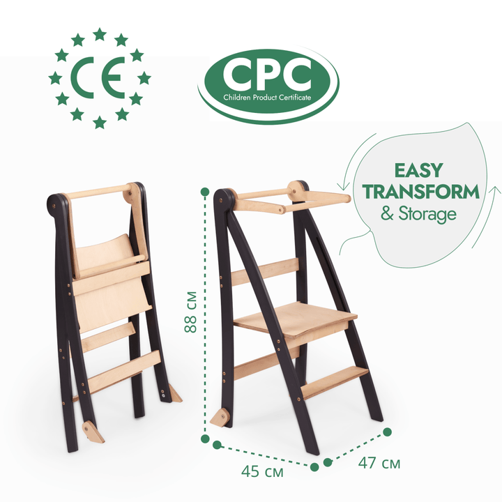 Toddler Learning Tower: Step stool for Kids - Graphite | | Goodevas