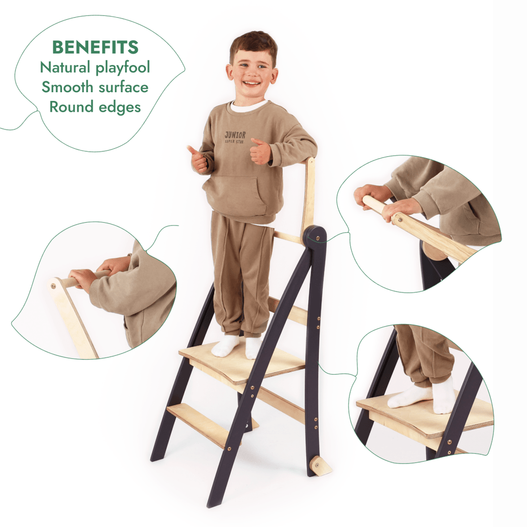 Toddler Learning Tower: Step stool for Kids - Graphite | | Goodevas