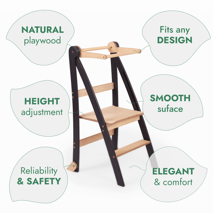 Toddler Learning Tower: Step stool for Kids - Graphite | | Goodevas