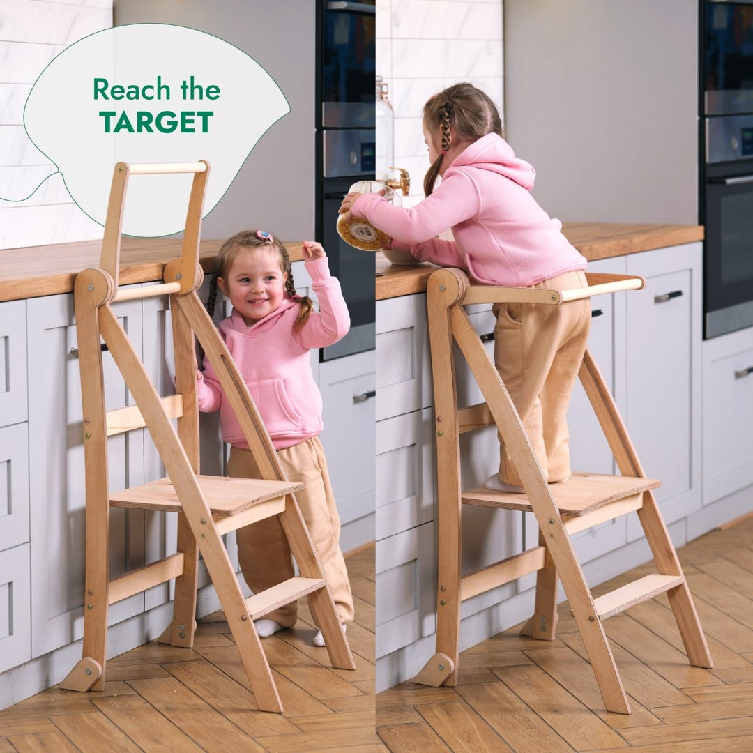 Toddler Tower: Foldable Step Stool for Toddlers - Gray | | Goodevas