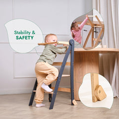Toddler Tower: Foldable Step Stool for Toddlers - Gray | | Goodevas