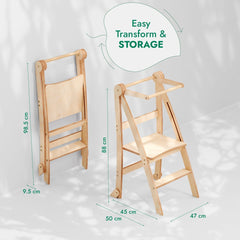 Toddler Tower: Foldable Step Stool for Toddlers - Gray | | Goodevas