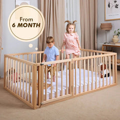 Twin Size Bed Frame for Toddlers with Fence | Beds | Goodevas