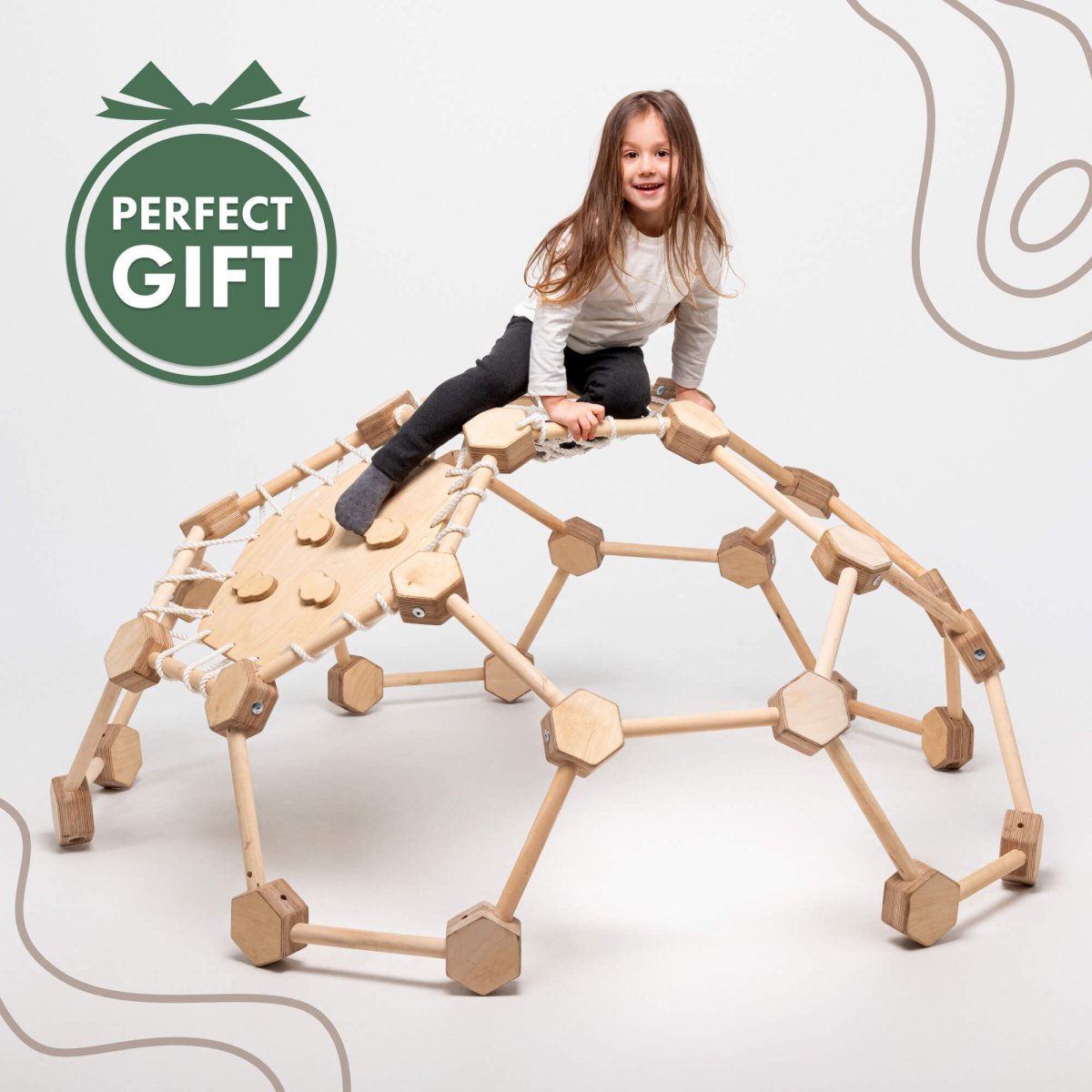 Wooden Climbing Frame Geodome / Climbing Dome for Kids 2 - 6 y.o. | Climbing Dome | Goodevas