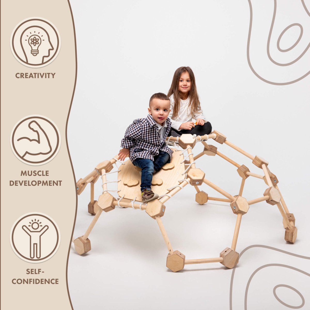 Wooden Climbing Frame Geodome / Climbing Dome for Kids 2 - 6 y.o. | Climbing Dome | Goodevas