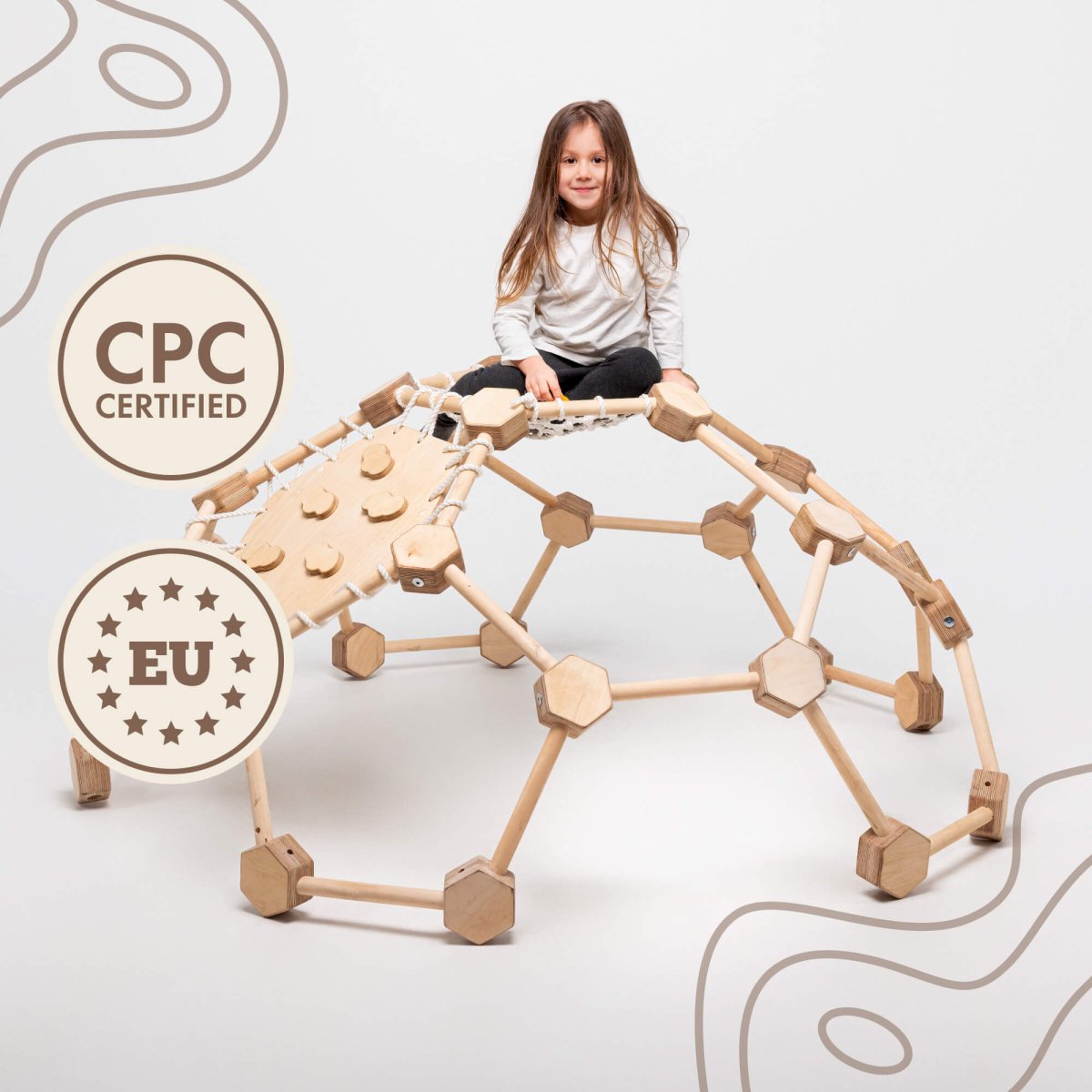 Wooden Climbing Frame Geodome / Climbing Dome for Kids 2 - 6 y.o. | Climbing Dome | Goodevas