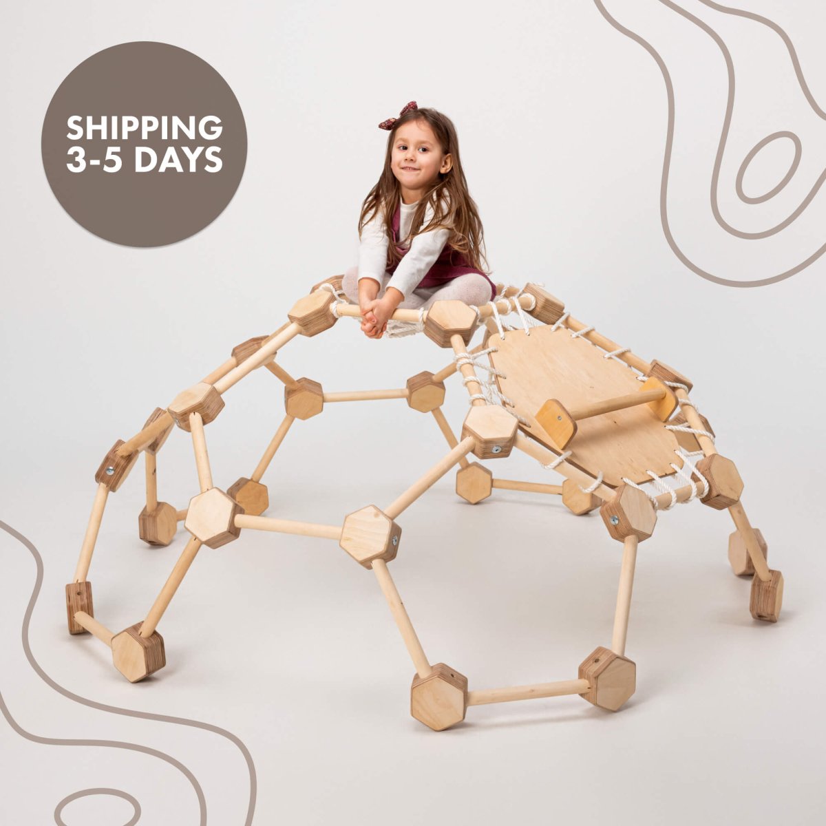 Wooden Climbing Frame Geodome / Climbing Dome for Kids 2 - 6 y.o. | Climbing Dome | Goodevas