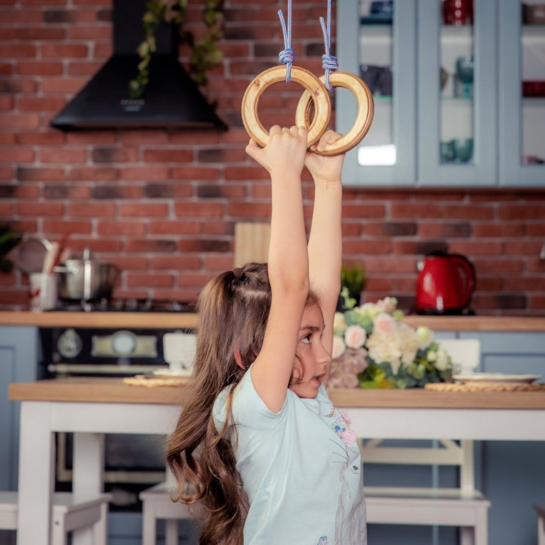 Wooden gymnastic rings for kids | Single Swing | Goodevas