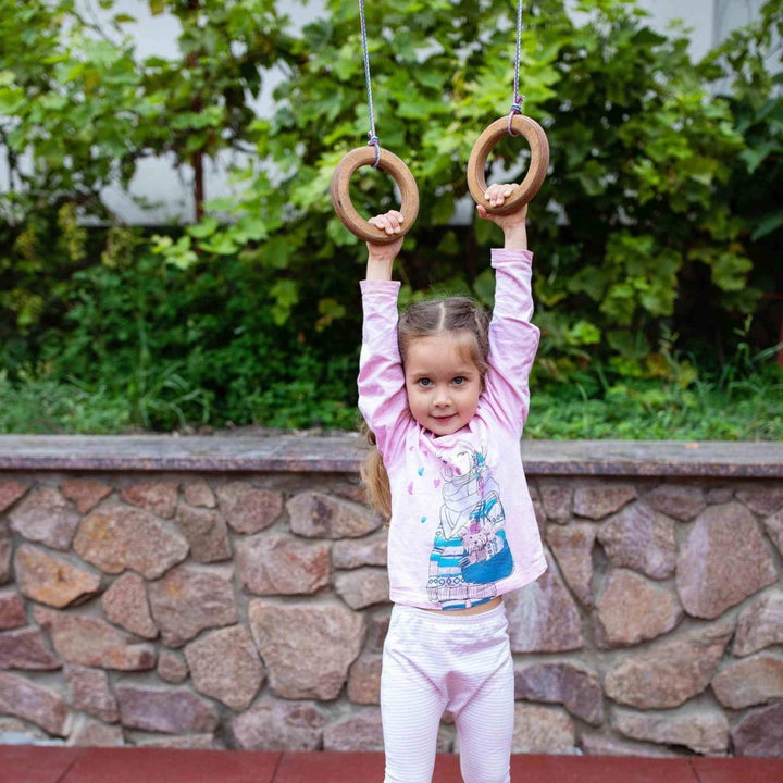 Wooden gymnastic rings for kids | Single Swing | Goodevas