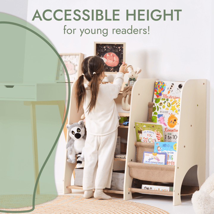 Wooden Montessori Shelves for Toddler 2in1: Bookshelf & Toy Shelving | | Goodevas CA