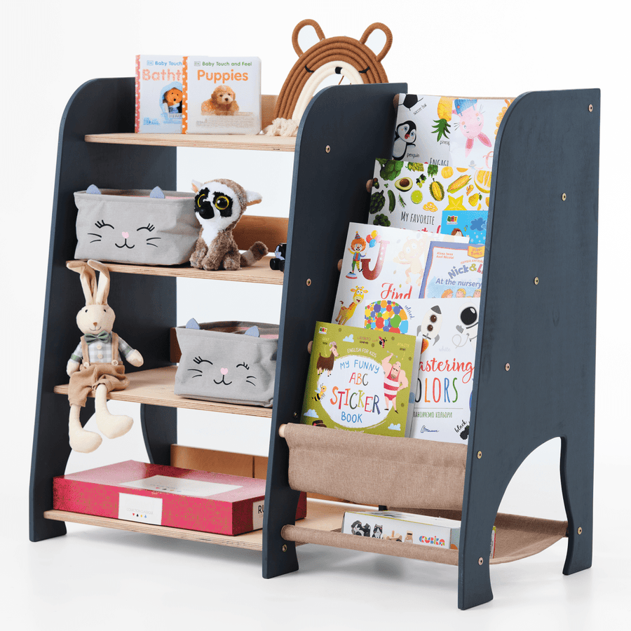 Wooden Montessori Shelves for Toddler 2in1: Bookshelf & Toy Shelving | | Goodevas CA